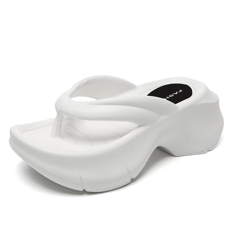 Női éksarkú vaskos platform papucs, vastag alsó Eva otthoni papucs női 2024 nyári csíptetős lábujj strandszandál csúszdák