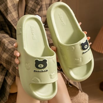 Модни летни анимационни мечки Дамски домашни обувки за жени Уютни плъзгащи се гъвкави меки сандали Мъжки чехли Двойка вътрешни джапанки