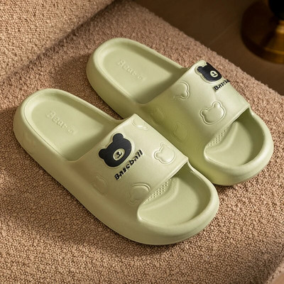 Divat nyári rajzfilm Bear Női Otthoni Cipők Női Hangulatos csúszdák Rugalmas puha szandálok Férfi papucsok Pár beltéri papucs