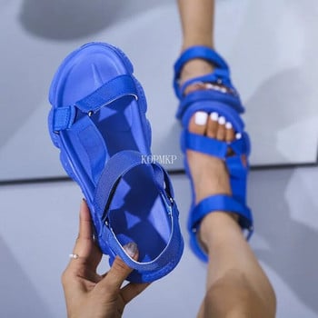 Дизайнерски сандали Дамски многоцветни ежедневни обувки Дамски равни дропшип Удобни сандали Дамски сандалии De Mujer Размер 35-43