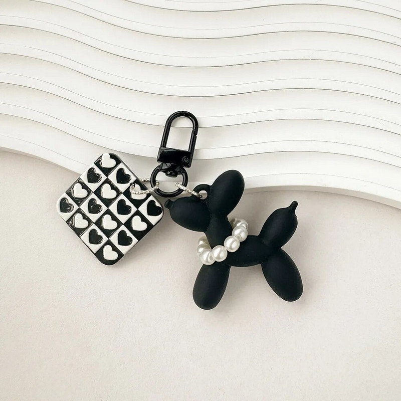 Divat Balloon Kutya Kulcstartó Akril Gumi 3D Kiváló Telefon Kulcstartó Autós Medál Rajzfilm Kulcstartó Barkács Ajándék Női Gyermekek