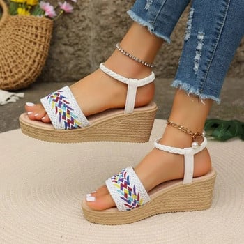 Дамски сандали на танкетка 2024 Пролетни летни обувки за жени Устойчиви на износване ежедневни летни дамски обувки Sandalias Mujer