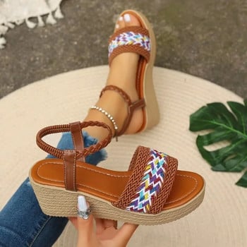 Дамски сандали на танкетка 2024 Пролетни летни обувки за жени Устойчиви на износване ежедневни летни дамски обувки Sandalias Mujer