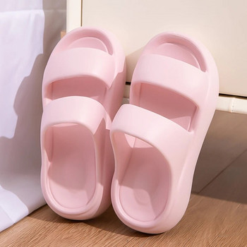 Модни къси панталони Едноцветни летни дамски домашни обувки Уютни пързалки Гъвкави меки плажни сандали за жени Чехли Вътрешни джапанки