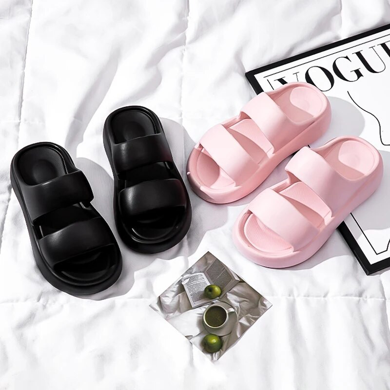 Divatnadrág egyszínű nyári női otthoni cipők kényelmes csúszdák Rugalmas puha tengerparti szandálok női papucsok beltéri papucsok