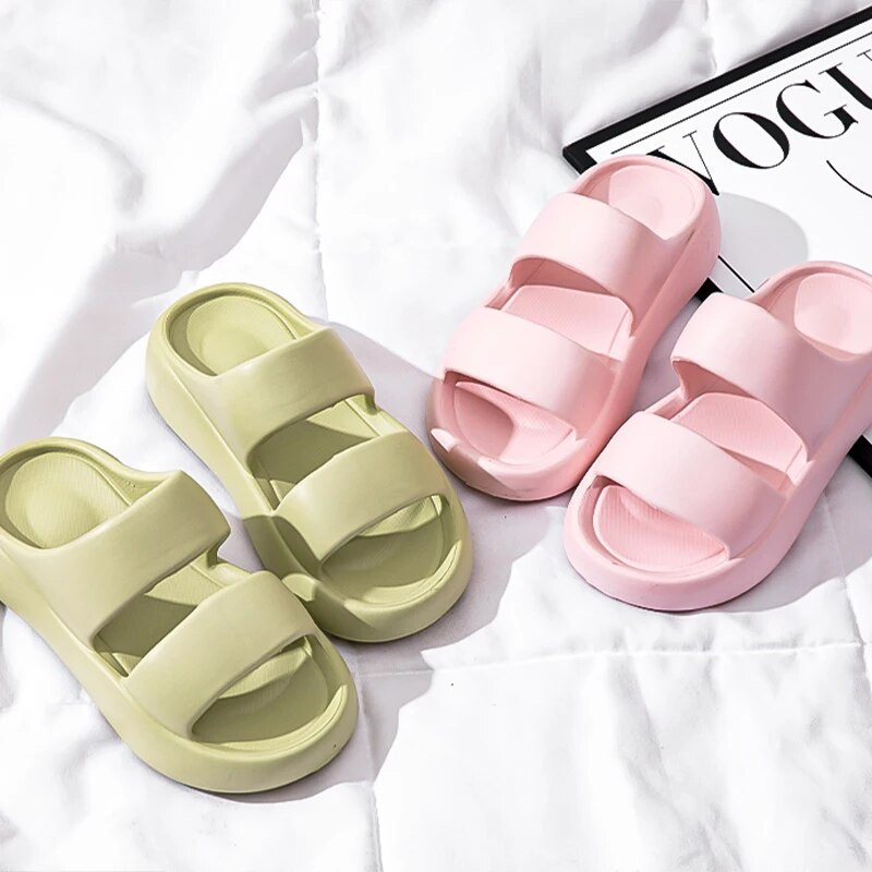 Divatnadrág egyszínű nyári női otthoni cipők kényelmes csúszdák Rugalmas puha tengerparti szandálok női papucsok beltéri papucsok