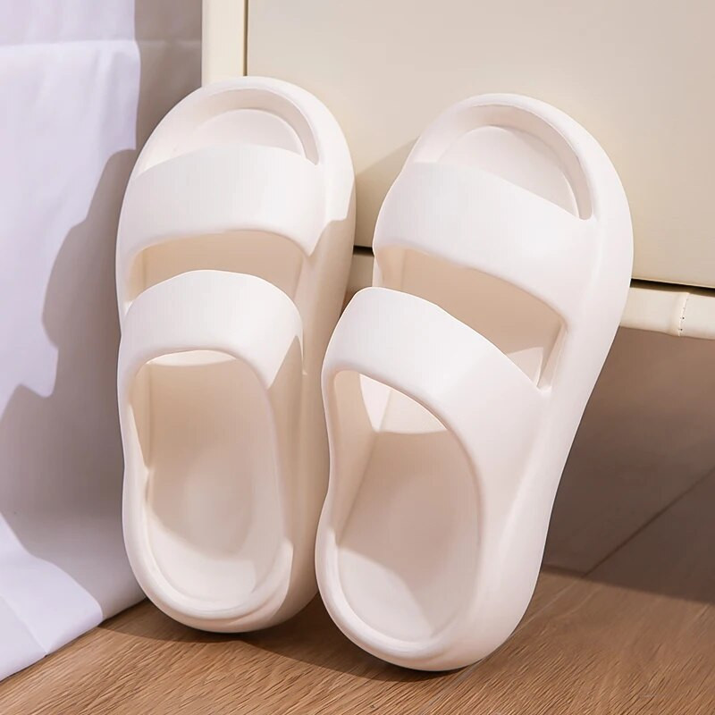 Divatnadrág egyszínű nyári női otthoni cipők kényelmes csúszdák Rugalmas puha tengerparti szandálok női papucsok beltéri papucsok