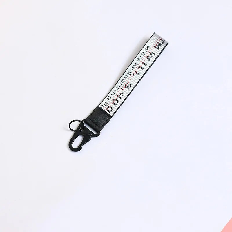 Kreatív Off Új sportkulcstartó Divatos sárga vászon hímzett angol betűkkel telefon fényképezőgép Csomagtartó Kiegészítők Kulcstartó