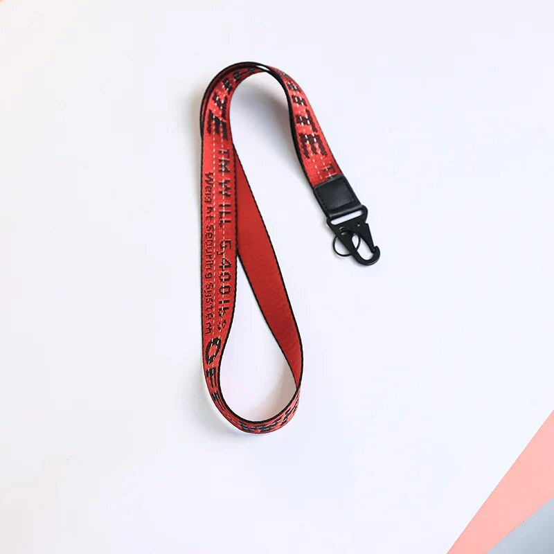 Kreatív Off Új sportkulcstartó Divatos sárga vászon hímzett angol betűkkel telefon fényképezőgép Csomagtartó Kiegészítők Kulcstartó