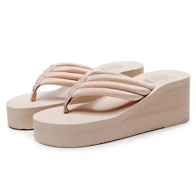 Vasaras čības sievietēm Biezas zoles čības Ķīļi Slaidi Sieviešu platforma Pludmales apavi Sieviešu ikdienas apavi ar atvērtu purngalu