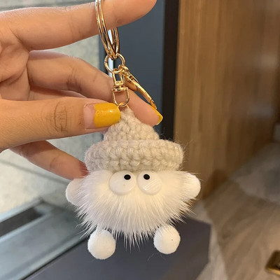 18 színben Aranyos Mink Szőrme zsinór Brikett Kulcstartó Autós Kulcstartó Medál Plüss Iskolatáska Medál Ajándék kawaii hátizsák kulcstartók