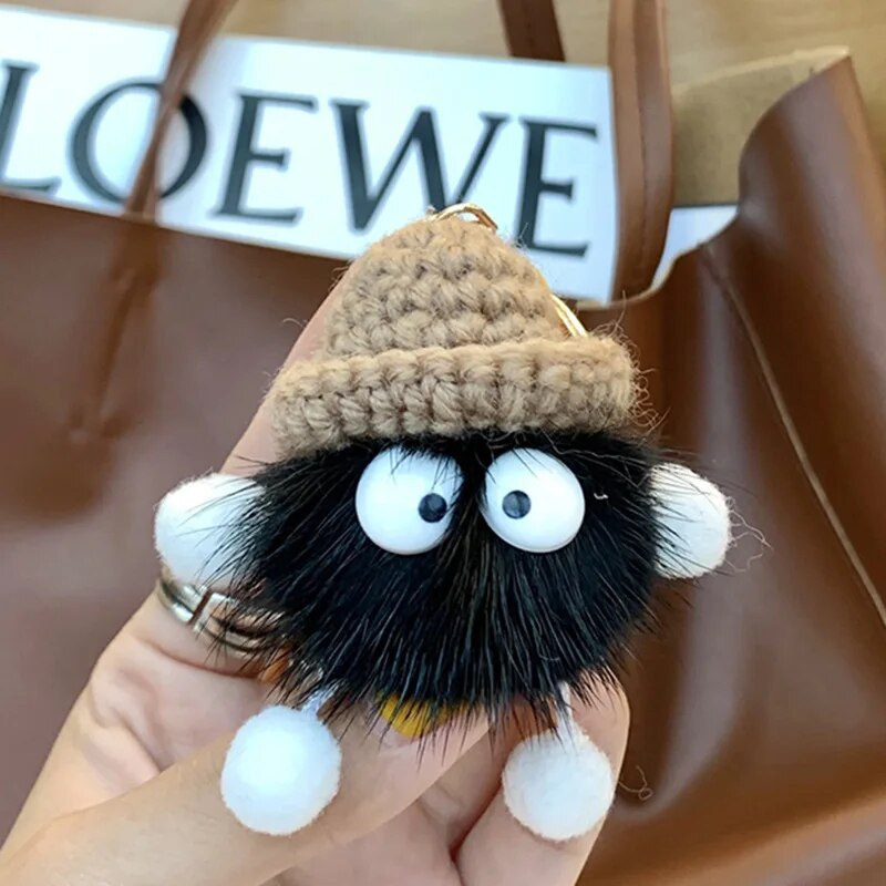 18 színben Aranyos Mink Szőrme zsinór Brikett Kulcstartó Autós Kulcstartó Medál Plüss Iskolatáska Medál Ajándék kawaii hátizsák kulcstartók