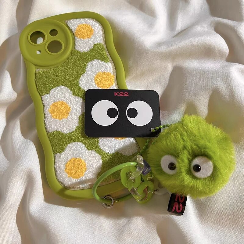 Aranyos plüss szén kulcstartó Rajzfilm Spirit Doll medál kulcstartó fülhallgató tokhoz Báj női táska díszek autókulcs tartozékok