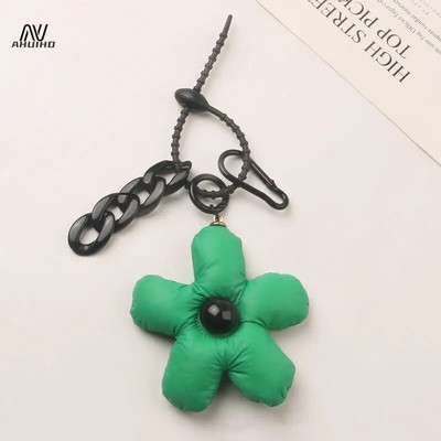 Divatos fekete virágos kulcstartó aranyos virágos kulcstartó lányoknak hátizsák dísztáska medál dekoráció