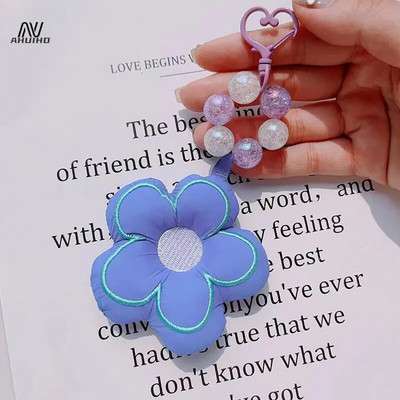 Divatos fekete virágos kulcstartó aranyos virágos kulcstartó lányoknak hátizsák dísztáska medál dekoráció