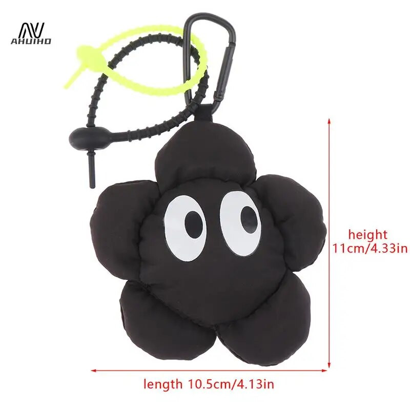 Divatos fekete virágos kulcstartó aranyos virágos kulcstartó lányoknak hátizsák dísztáska medál dekoráció