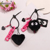 1PC plīša Black Coal Elf Love Heart Auto kulons atslēgu piekariņš Austiņu futrālis Mugursomas piekaramie ornamenti