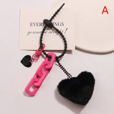1PC plīša Black Coal Elf Love Heart Auto kulons atslēgu piekariņš Austiņu futrālis Mugursomas piekaramie ornamenti