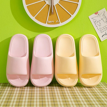 Нови летни сбити едноцветни дамски домашни обувки за жени Двойка Уютни пързалки Гъвкави меки сандали Мъжки чехли Вътрешни джапанки