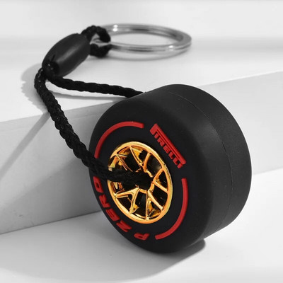 Luksusa Mini F1 sacīkšu riepu atslēgu piekariņš Automašīnas atslēgu aksesuāri PVC riepu kulonu soma šarms vīriešu sīkrīki Dāvanas draugiem automašīnu mīļotājiem