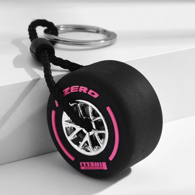 Luksusa Mini F1 sacīkšu riepu atslēgu piekariņš Automašīnas atslēgu aksesuāri PVC riepu kulonu soma šarms vīriešu sīkrīki Dāvanas draugiem automašīnu mīļotājiem