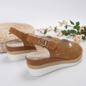Сандали Дамски летни 2024 г. Нови обувки на платформа за жени Ежедневни дизайнерски обувки с отворени пръсти с кухи клинове Zapatos De Mujer