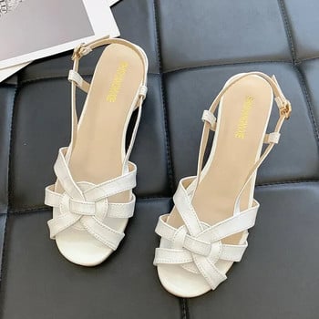 Κορεάτικο στυλ Γυναικεία παπούτσια Fish Mouth Καλοκαίρι 2024 Νέα σανδάλια πλατφόρμας με χαμηλό τακούνι Hollow Out για γυναίκες Sandalias De Mujer