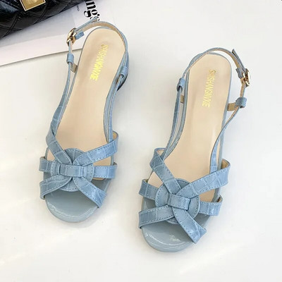 Koreai stílusú, divatos, halszájú női cipők 2024. nyári új, üreges, alacsony sarkú platformú női szandálok Sandalias De Mujer