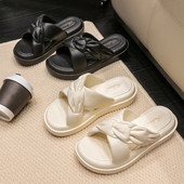 Vasaras modes krosovera dizaina čības Neslīdošas platformas slaidi Komforta jūras pludmales sandales Sieviešu apavi Sieviešu čības mājās