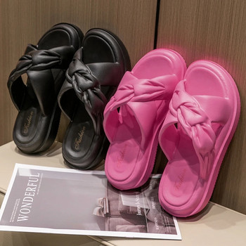 Лятна мода Crossover Design Чехли Нехлъзгаща се платформа Плъзгачи Комфортни морски плажни сандали Дамски обувки Дамски домашни джапанки