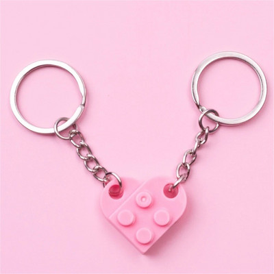 2kom/Set Privjesak za ključeve u obliku cigle u obliku srca Odvojivi blokovi ljubavi Privjesci za ključeve za žene, muškarce, rođendanski darovi za Valentinovo