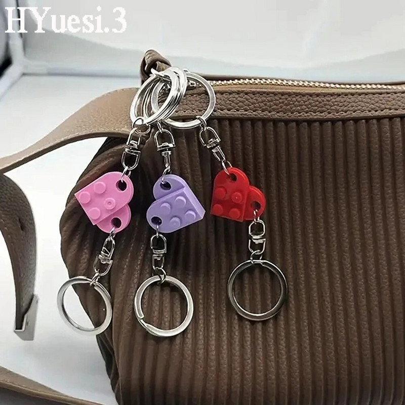 2kom/Set Privjesak za ključeve u obliku cigle u obliku srca Odvojivi blokovi ljubavi Privjesci za ključeve za žene, muškarce, rođendanski darovi za Valentinovo