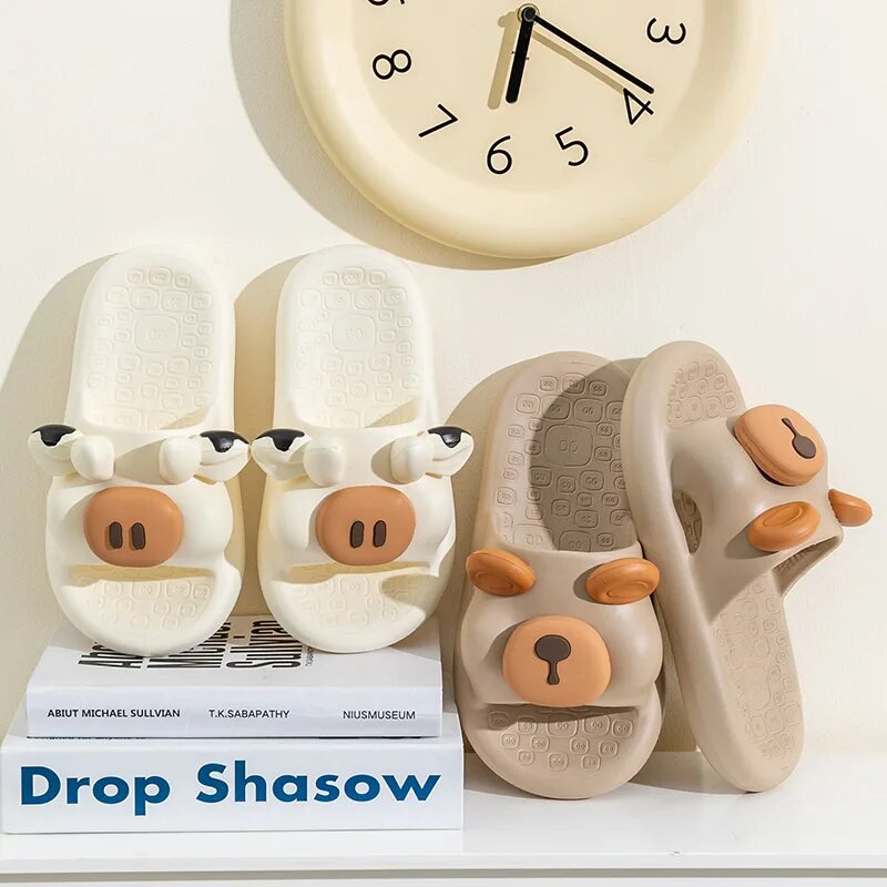 Ljetne papuče Kupaonska platforma Neklizajuća Kućna japanke s medvjedom iz crtanog filma Za plažu Ženske papuče Sandale Tobogani Unutarnje Na otvorenom 2024.