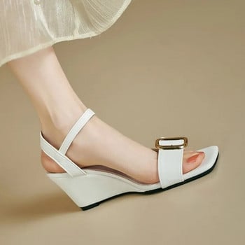 Wedges Γυναικεία πέδιλα Ψηλοτάκουνα φόρεμα παπούτσια για περπάτημα Casual παντόφλες Καλοκαίρι 2024 Νέα σχεδιάστρια μόδας Walking Cozy Femme Slides