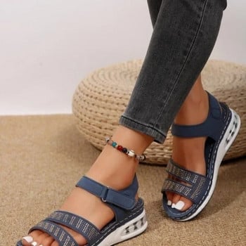 2024 Υψηλής ποιότητας Καλοκαιρινή νέα πλατφόρμα μόδας Peep Toe Wedges σανδάλια για γυναικεία γυναικεία παπούτσια παραλίας με χοντρή σόλα