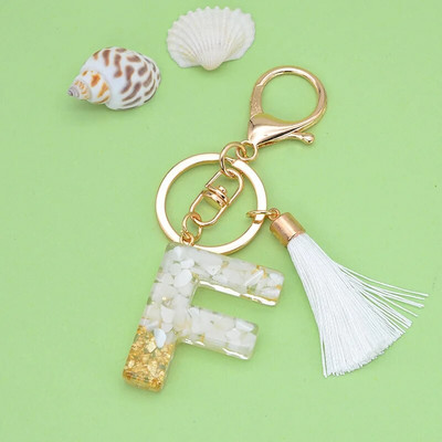 Angļu burtu atslēgu piekariņš ar baltu pušķu kristālu AZ atslēgu piekariņš mirdzoši fliteriem aizpildāmi atslēgu piekariņi meitenēm dāvanas maisiņu piekariņi