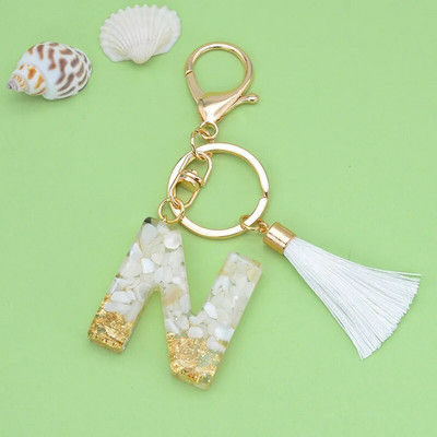 Angļu burtu atslēgu piekariņš ar baltu pušķu kristālu AZ atslēgu piekariņš mirdzoši fliteriem aizpildāmi atslēgu piekariņi meitenēm dāvanas maisiņu piekariņi