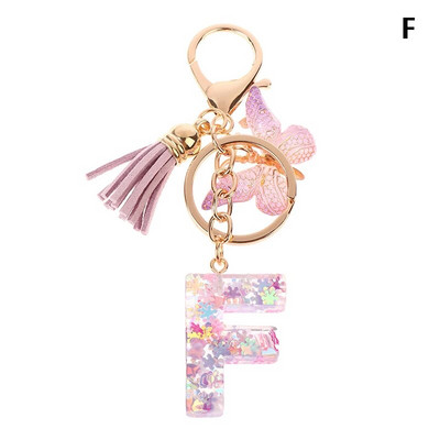 AZ sapņains fliteru burtu atslēgu piekariņš sievietēm pušķis tauriņš, kulons, sākotnējais atslēgu piekariņš somiņa, piekarināma soma, piekariņi, automašīnas atslēgu ķēde