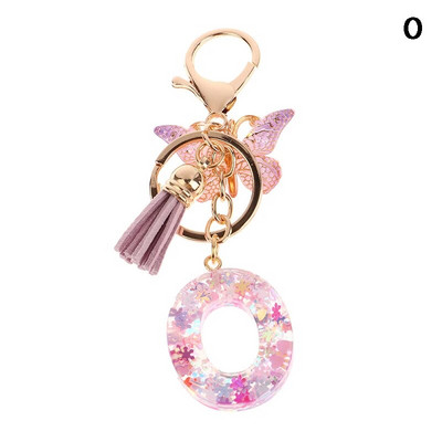 AZ sapņains fliteru burtu atslēgu piekariņš sievietēm pušķis tauriņš, kulons, sākotnējais atslēgu piekariņš somiņa, piekarināma soma, piekariņi, automašīnas atslēgu ķēde