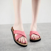 Modes pludmales čības sievietēm ar plakaniem papēžiem brīvā dabā, vasaras slidkalniņi, krustveida siksniņas, sieviešu, plakani, flip-flop apavi sievietēm Zapatos Mujer