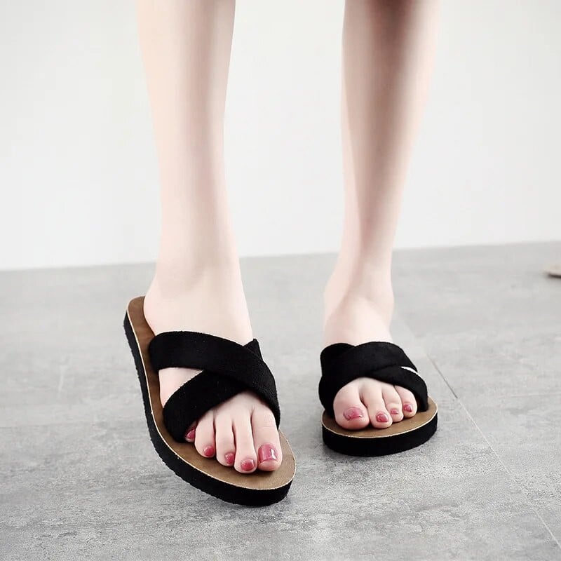 Modes pludmales čības sievietēm ar plakaniem papēžiem brīvā dabā, vasaras slidkalniņi, krustveida siksniņas, sieviešu, plakani, flip-flop apavi sievietēm Zapatos Mujer