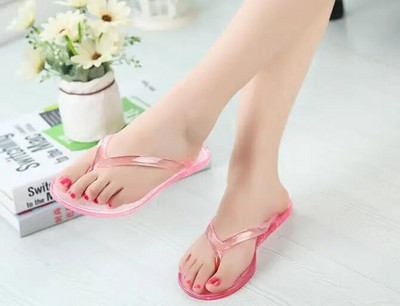 Nove modne cipele u korejskom stilu, ravne potpetice, izrezi na prstima, kristalno prozirne, ženske japanke za plažu, ženske cipele od želea, japanke