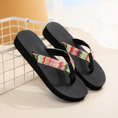Flip-flops de vară pentru femei, moda boemă pentru femei, șlapi de plajă, ocazional, papuci plat pentru damă, pantofi confortabili, pentru interior, casă.