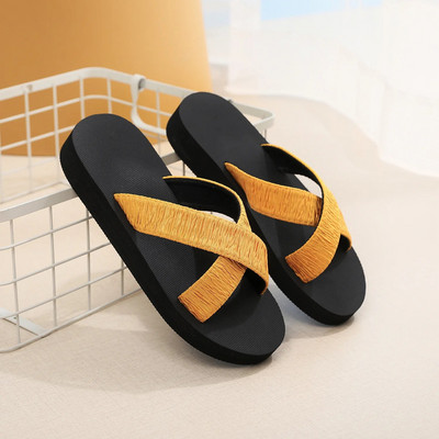 Flip-flops de vară pentru femei, moda boemă pentru femei, șlapi de plajă, ocazional, papuci plat pentru damă, pantofi confortabili, pentru interior, casă.