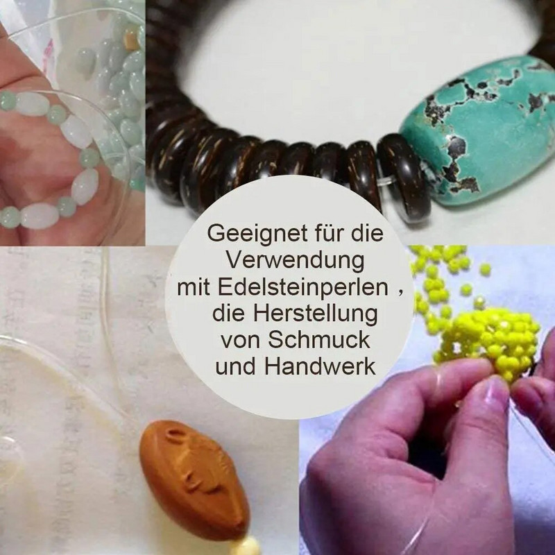 6 ruļļi/1 maisiņš elastīga aukla rokassprādzēm Elastīga rokassprādzes aukla kristāla stīgu stiepjama lodīšu aukla rotaslietu izgatavošanai.