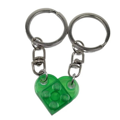 1 Pāris jaukas mīlestības sirds veidošanas bloku atslēgu piekariņi pāriem sievietēm vīriešiem draudzība atdalāma mīlestība sirds ķieģeļu atslēgu piekariņš rotaslietas dāvana