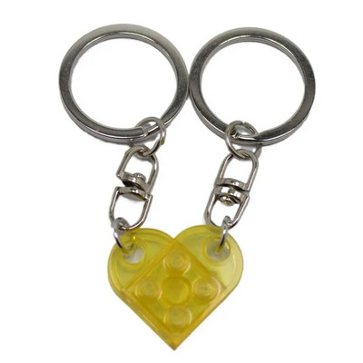 1 Pāris jaukas mīlestības sirds veidošanas bloku atslēgu piekariņi pāriem sievietēm vīriešiem draudzība atdalāma mīlestība sirds ķieģeļu atslēgu piekariņš rotaslietas dāvana