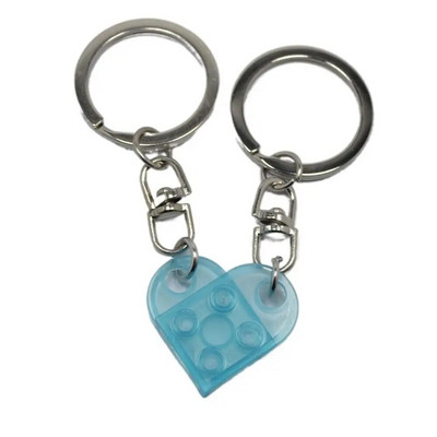 1 Pāris jaukas mīlestības sirds veidošanas bloku atslēgu piekariņi pāriem sievietēm vīriešiem draudzība atdalāma mīlestība sirds ķieģeļu atslēgu piekariņš rotaslietas dāvana