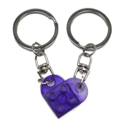 1 Pāris jaukas mīlestības sirds veidošanas bloku atslēgu piekariņi pāriem sievietēm vīriešiem draudzība atdalāma mīlestība sirds ķieģeļu atslēgu piekariņš rotaslietas dāvana