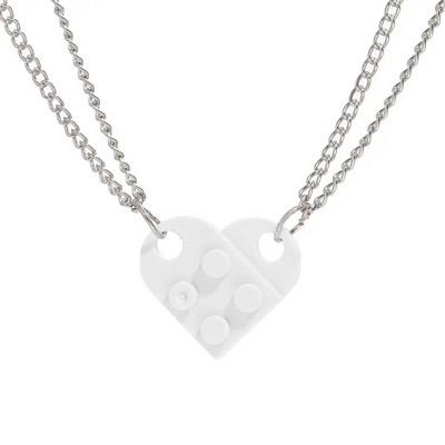 1 Pāris jaukas mīlestības sirds veidošanas bloku atslēgu piekariņi pāriem sievietēm vīriešiem draudzība atdalāma mīlestība sirds ķieģeļu atslēgu piekariņš rotaslietas dāvana